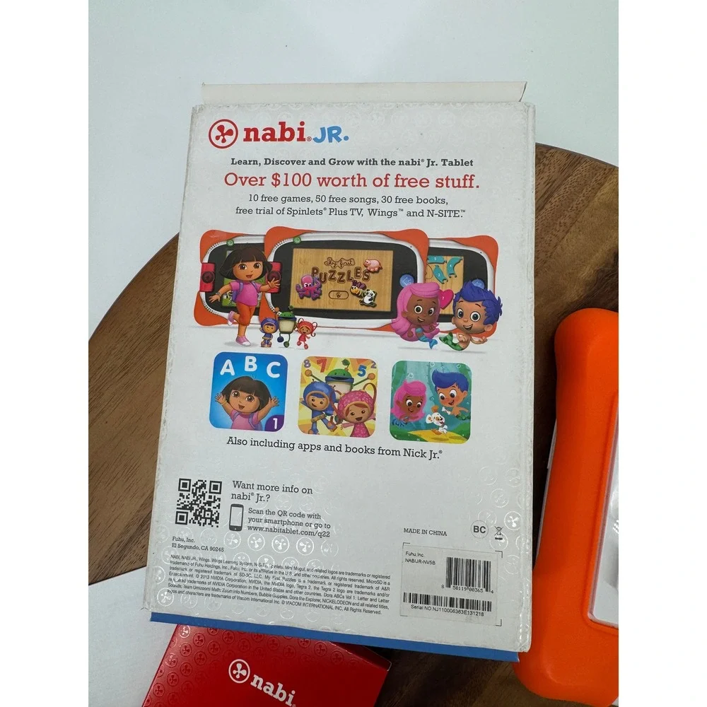 Nabi Jr Tablet Kids 16GB Orange Nick Jr Edition Educational Learning NABJR-NV5B